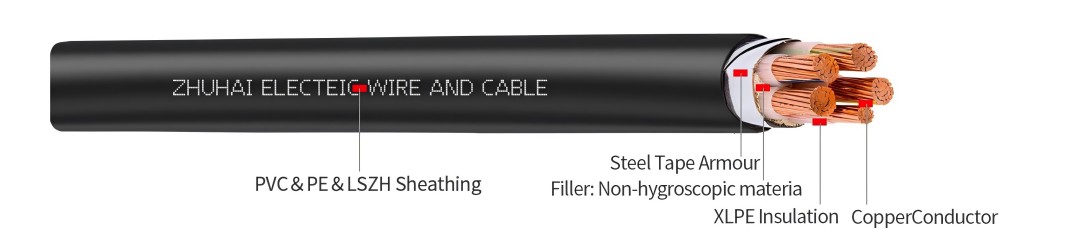 N2XBY CU/XLPE/STA/PVC 600/1000V Low power Cable