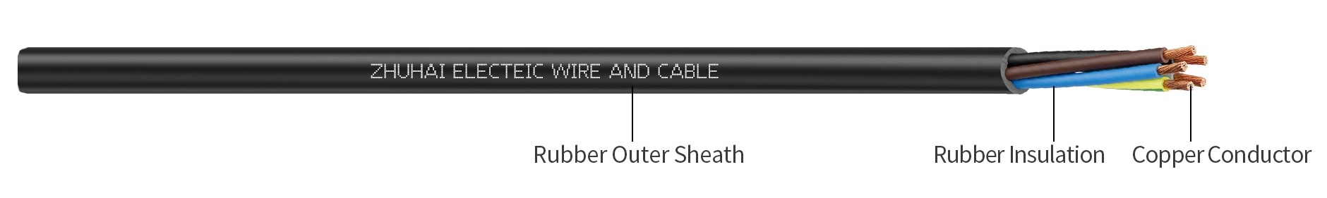 High-temperature resistant,Oil-resistant flexible Cable H05RN-F Rubber cable